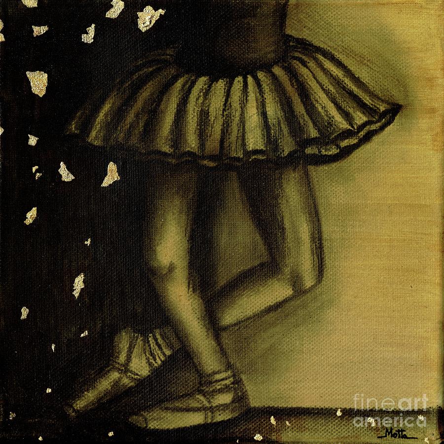 Golden Ballerina - End of the Show Painting by Cris Motta