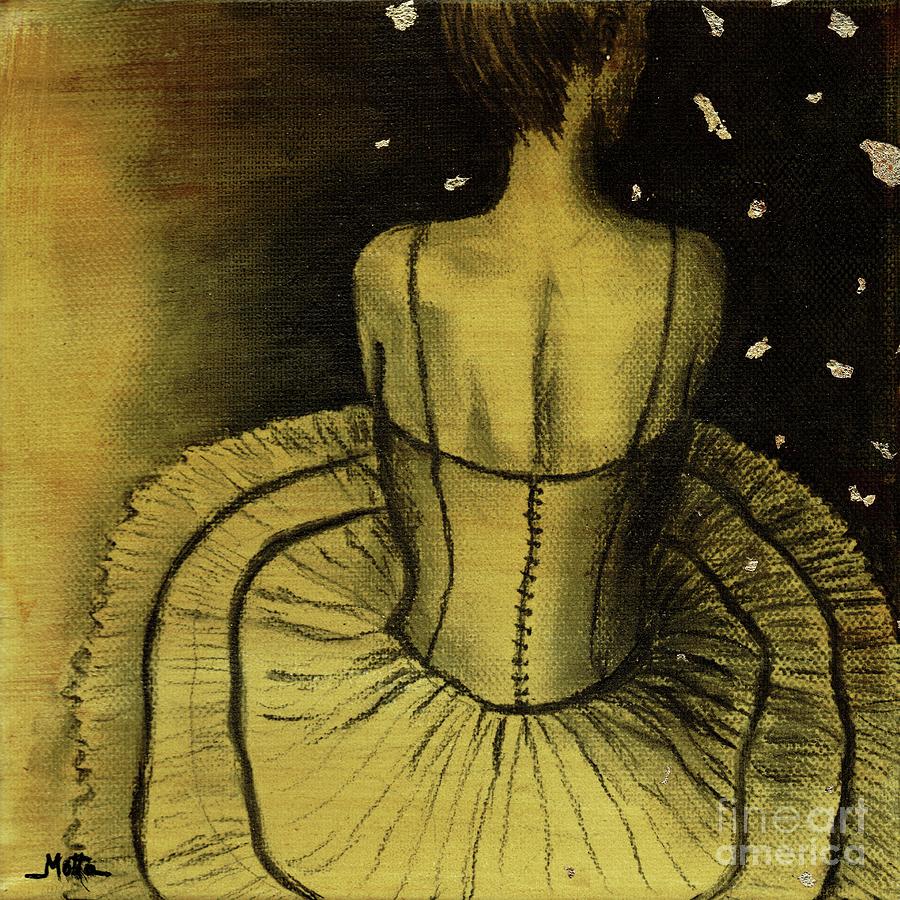Golden Ballerina - Reflections Painting by Cris Motta