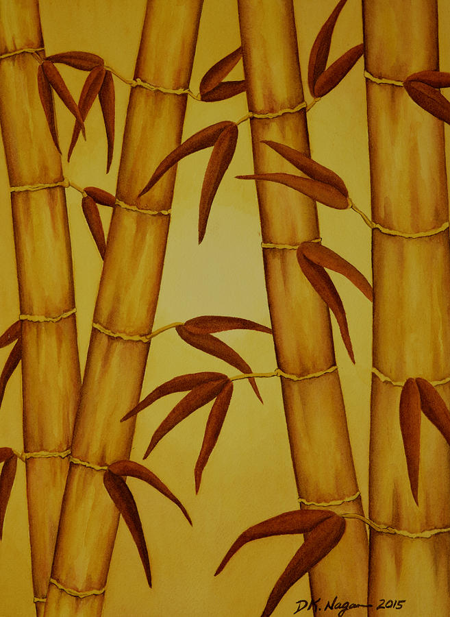 Golden Bamboo Painting by DK Nagano