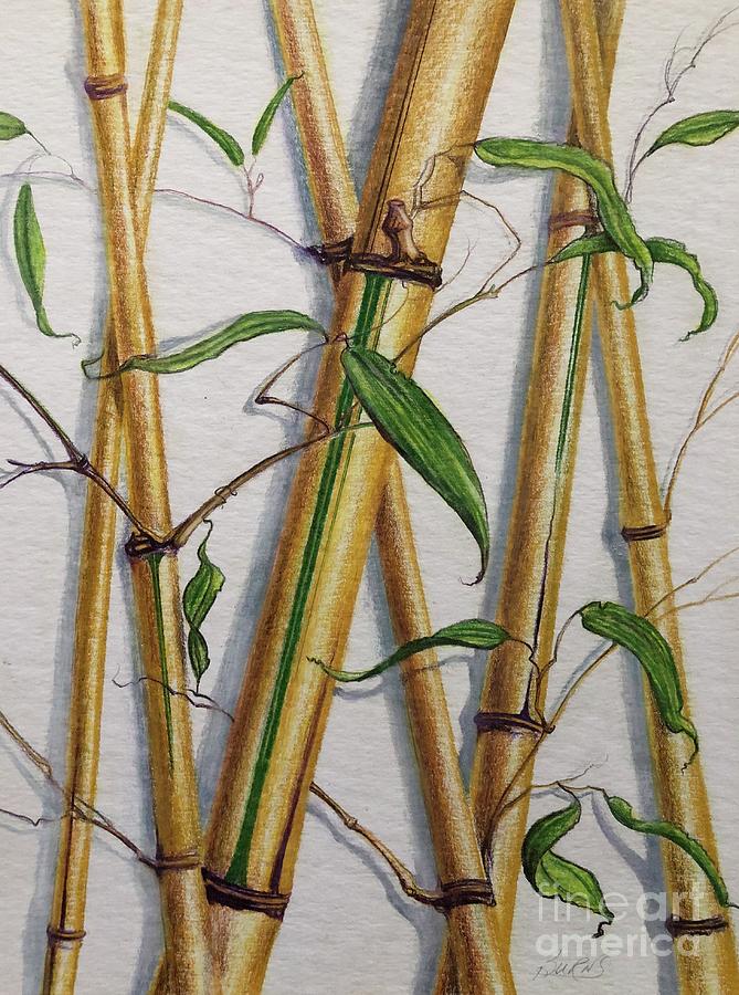 Golden Bamboo Painting by Rand Burns