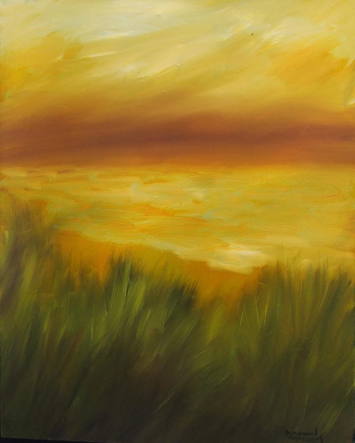 Abstract Painting - Golden Beach by Shannon Grissom