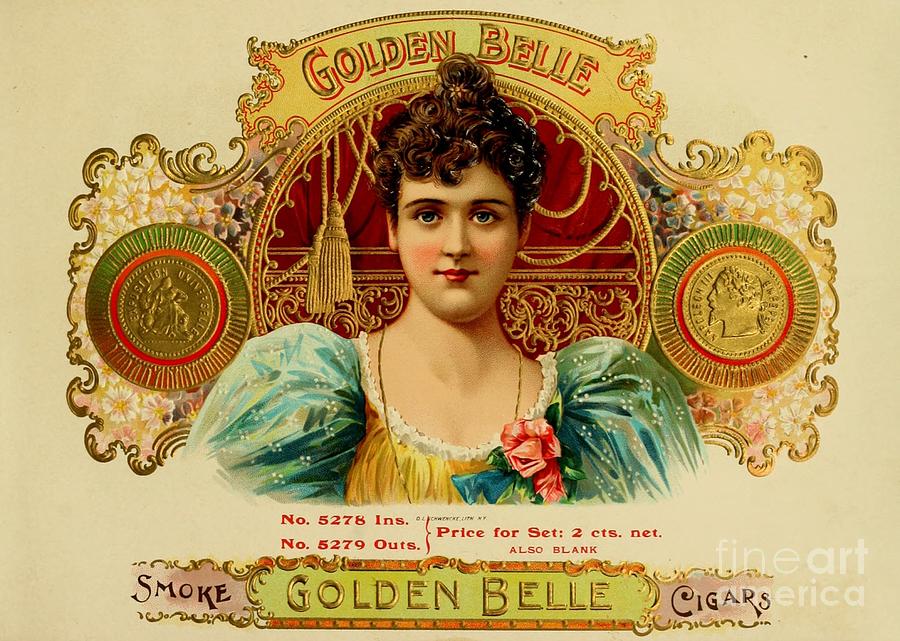 Golden Belle Vintage Cigar Box Painting by Pd - Fine Art America