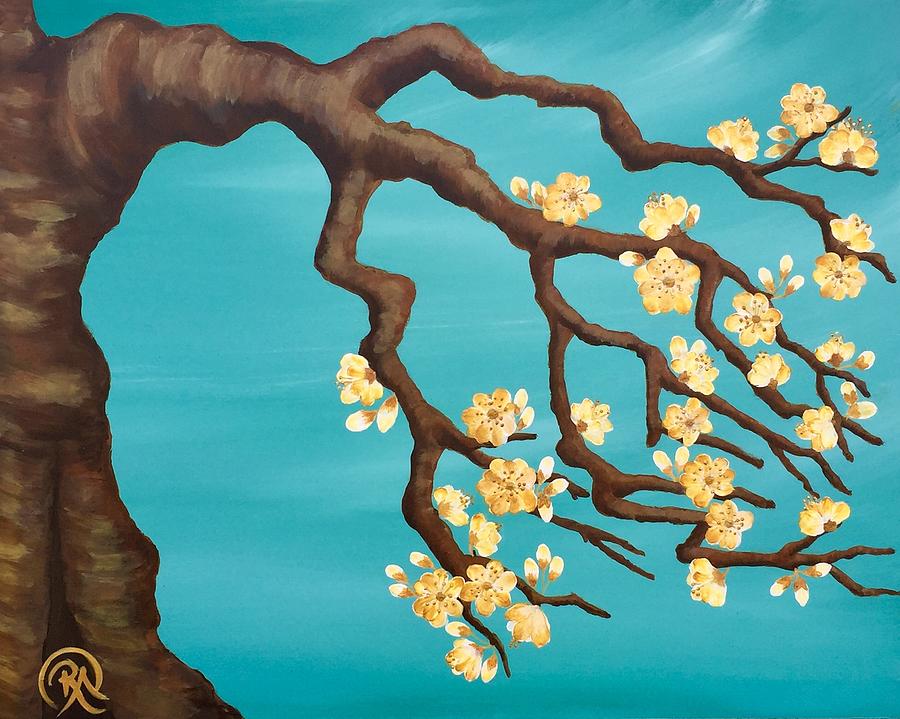 Golden Blossoms  Painting by Renee Noel