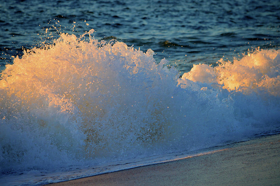 Golden Blue Splash Photograph by Dianne Cowen Cape Cod Photography