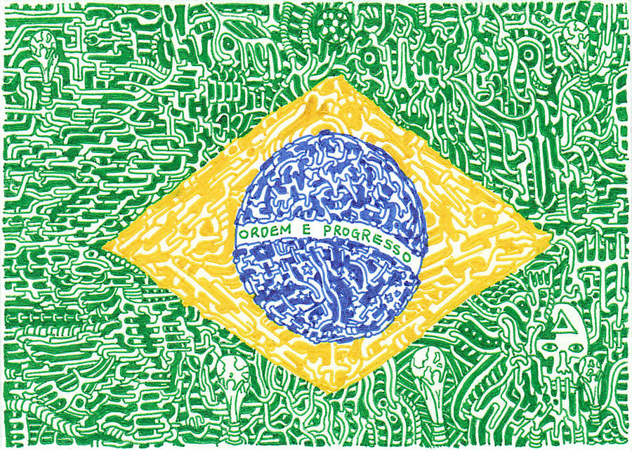 Golden Brazil Drawing by Daisuke Okamoto