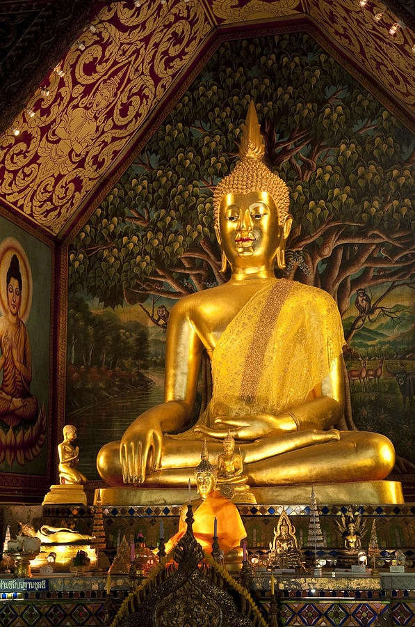 Architecture Photograph - Golden Buddha - Thailand by Greg Vaughn - Printscapes