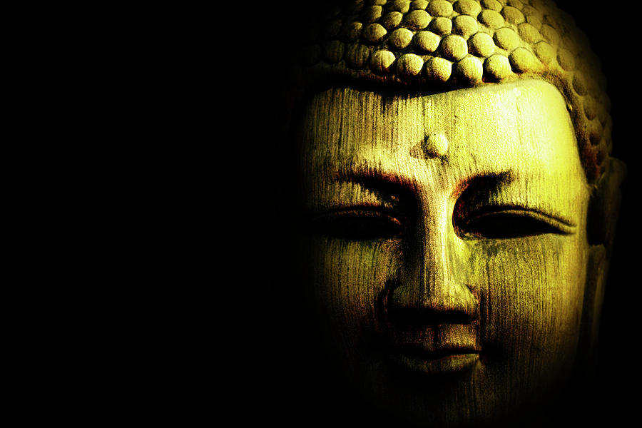 Golden Buddha On Black Photograph
