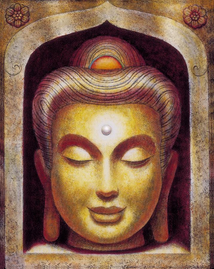 Golden Buddha Painting by Sue Halstenberg