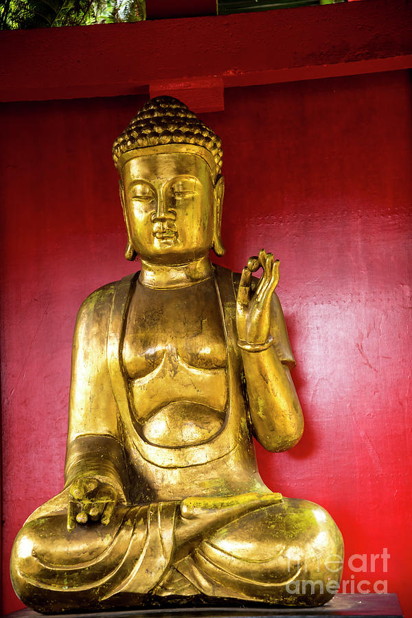 Golden Buddha with the Pearl of Wisdom Photograph by Brenda Kean