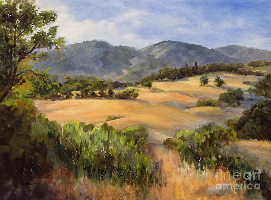Mountain Painting - Golden California by Karen Winters