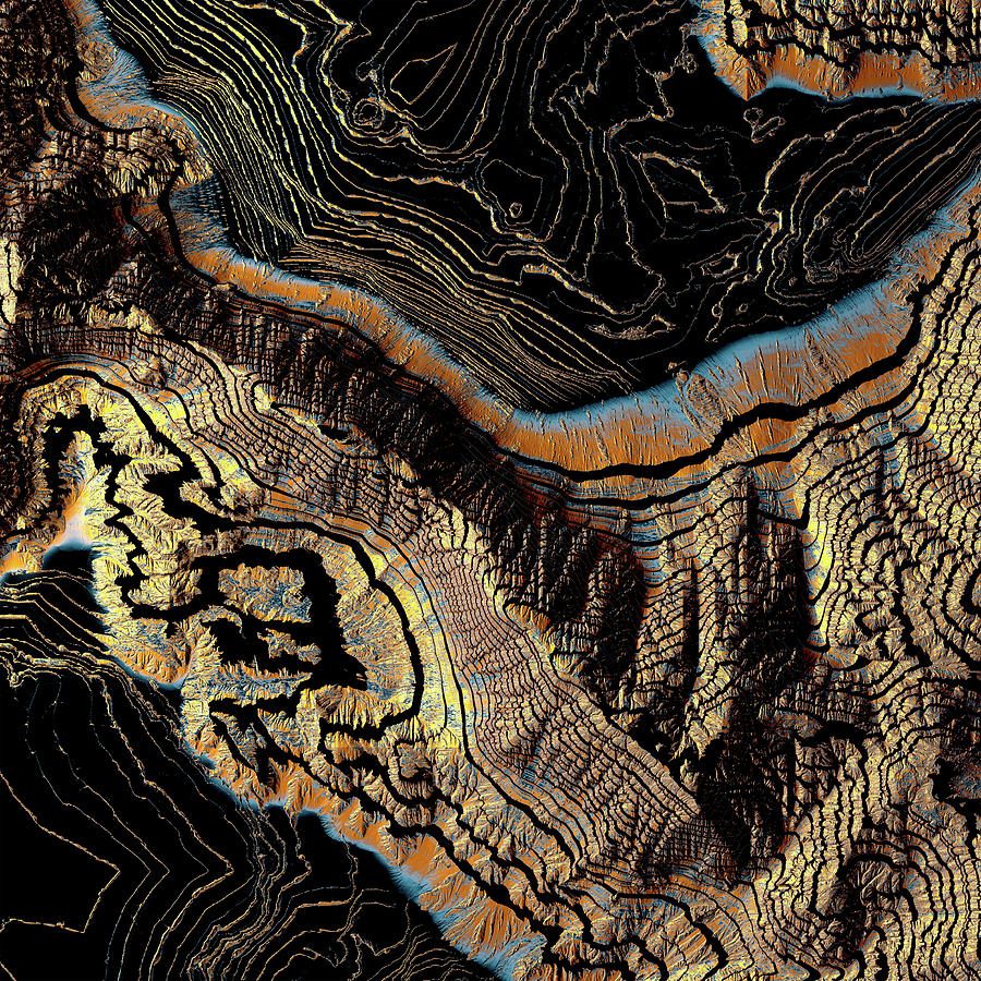 Nature Digital Art - Golden Canyons by Spacefrog Designs