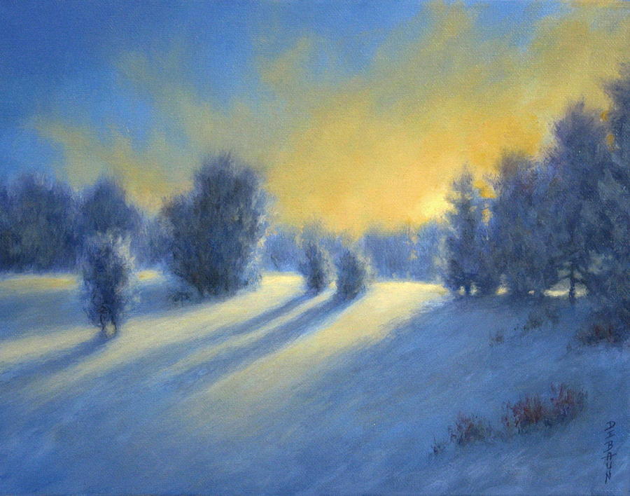 Winter Painting - Golden Cast by Barry DeBaun