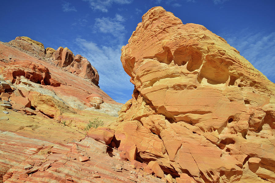Golden Castle Rises Above Wash 3 in Valley of Fire Photograph by Ray Mathis