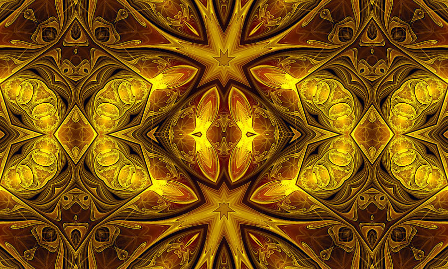 Abstract Digital Art - Golden Chalice - Graphic Design by Georgiana Romanovna