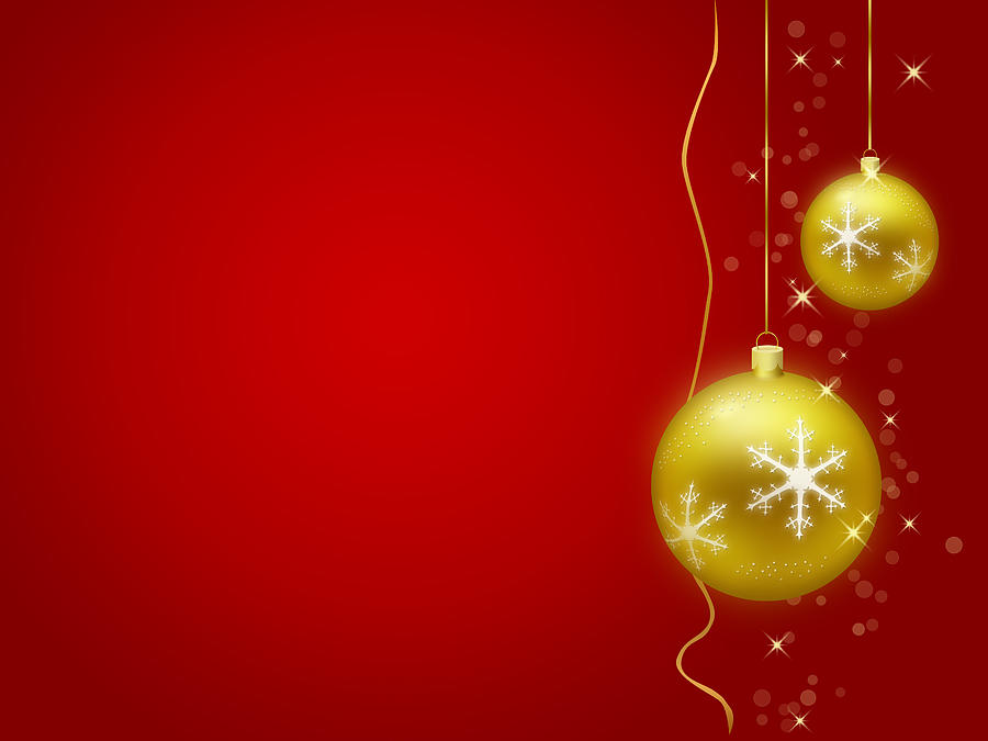 Golden Christmas Decorations Digital Art