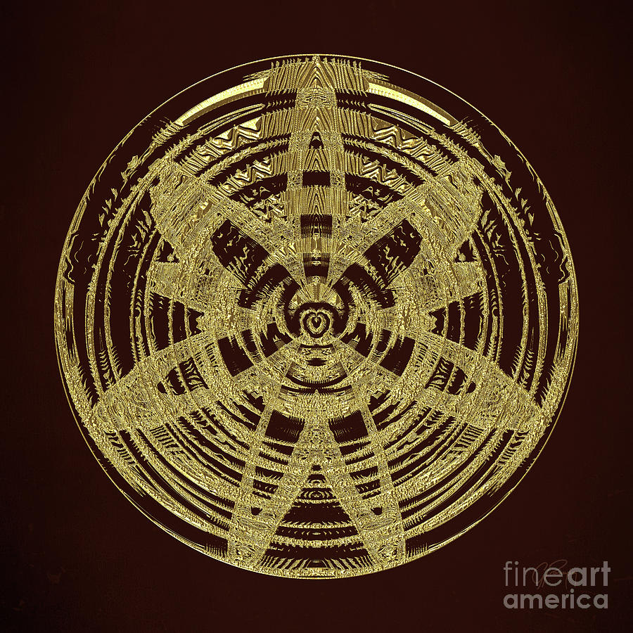 Golden Circle 3 Digital Art by Gabriele Pomykaj