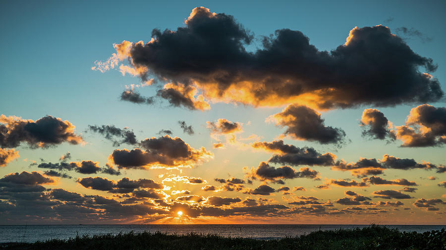 Golden Cloud Sunrise Delray Beach florida Photograph by Lawrence S Richardson Jr