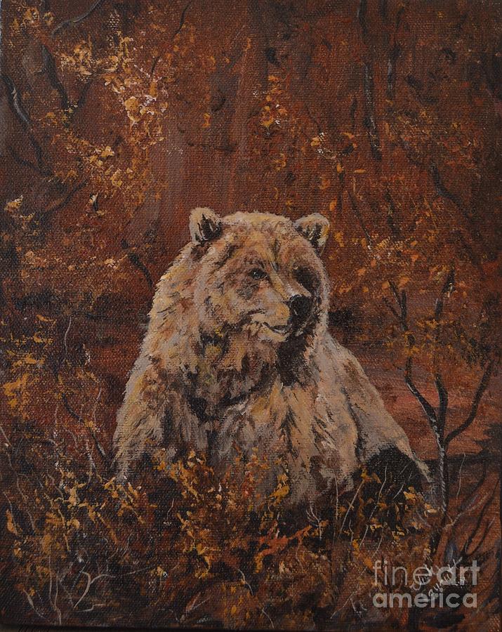Bear Painting - Golden Coat by Vicki Caucutt