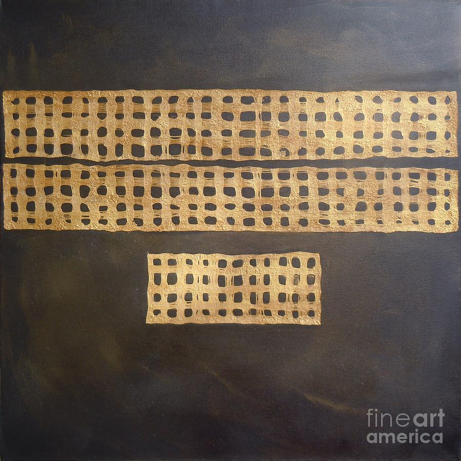 Golden Coin Number 3 Painting by Marlene Burns