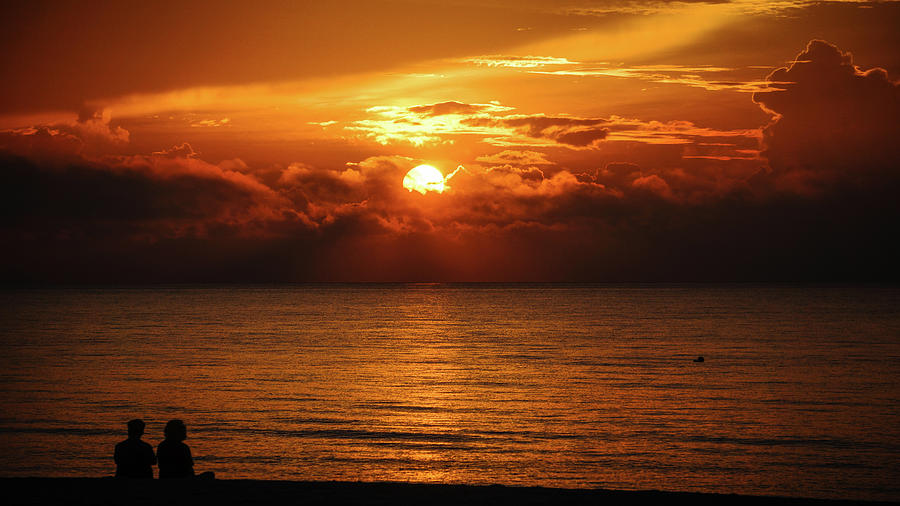 Golden Couple Sunrise Delray Beach Florida Photograph by Lawrence S Richardson Jr