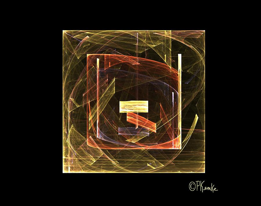 Golden Cube Digital Art by Patricia Kemke