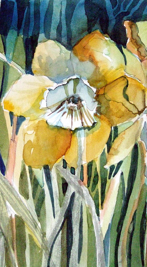Golden Daffodil Painting by Mindy Newman