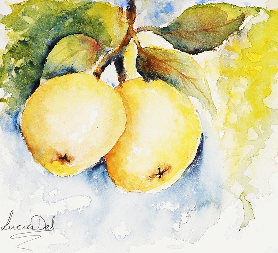 Apple Painting - Golden Delicious by Lucia Del