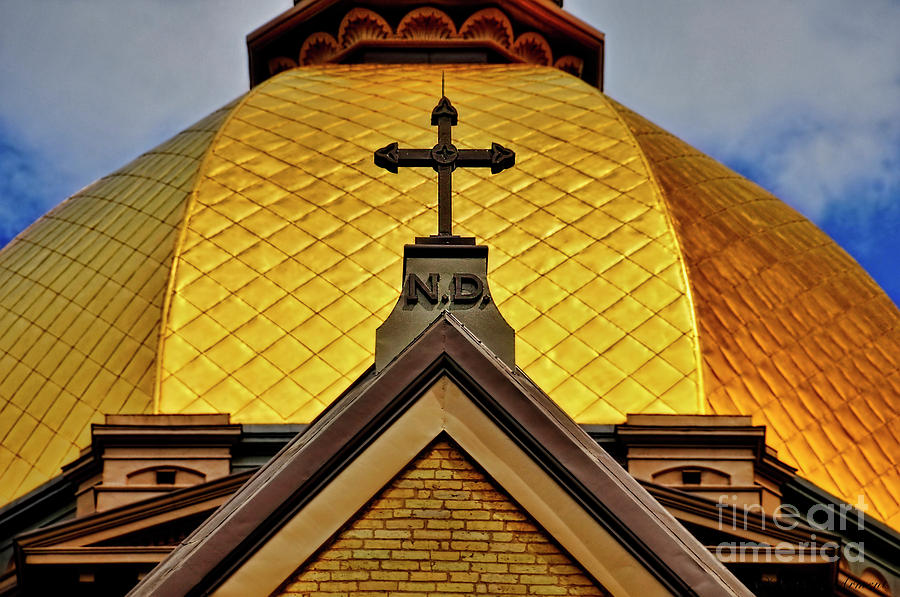 Golden Dome Notre Dame Photograph by David Arment