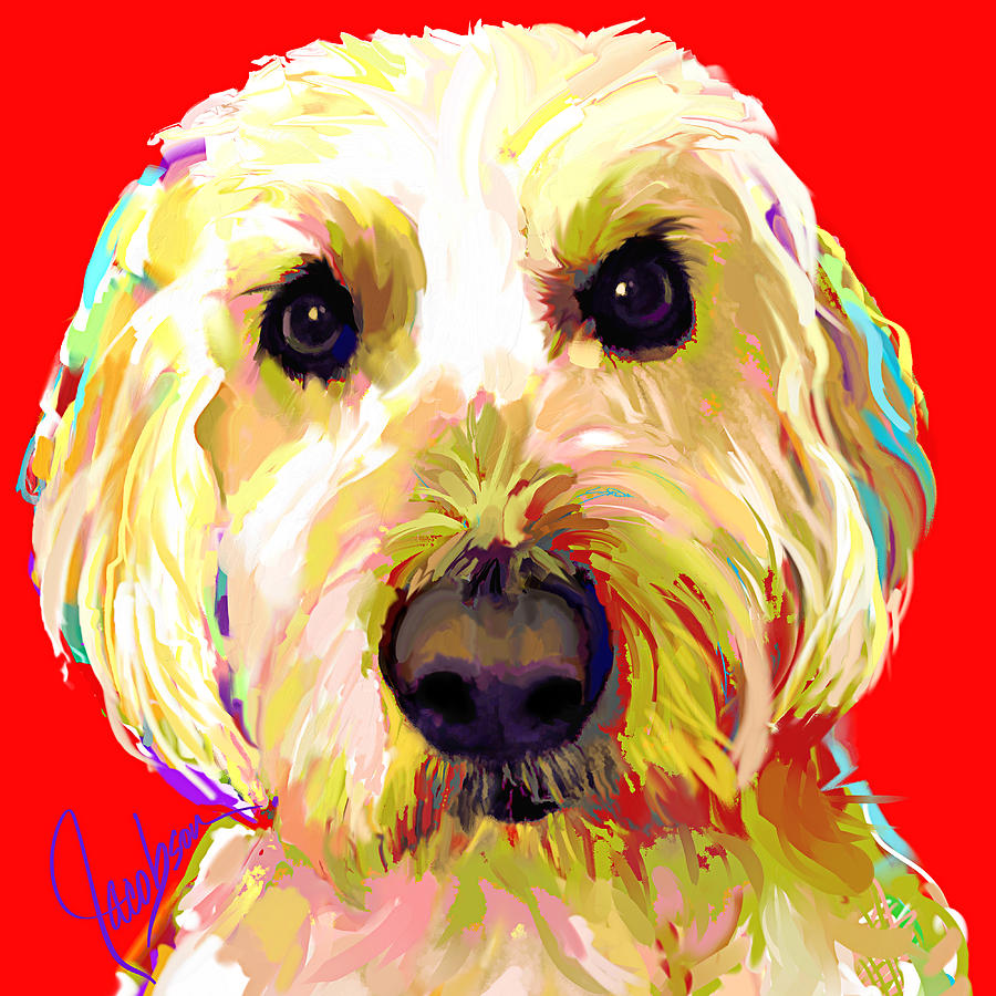 Golden Doodle 5 Painting by Jackie MedowJacobson Fine Art America