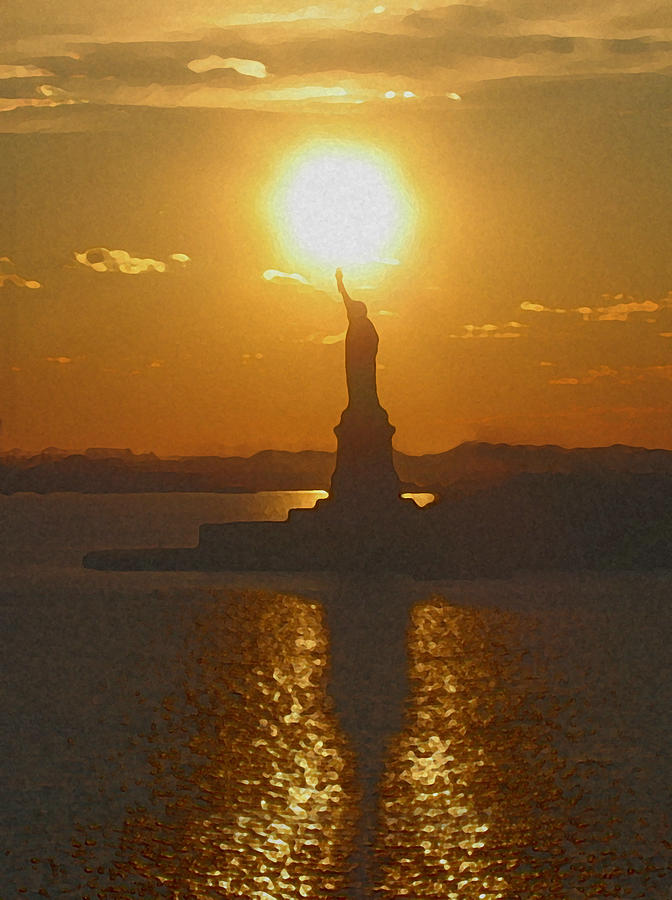 Statue Of Liberty Mixed Media - Golden Door by Paul Barlo