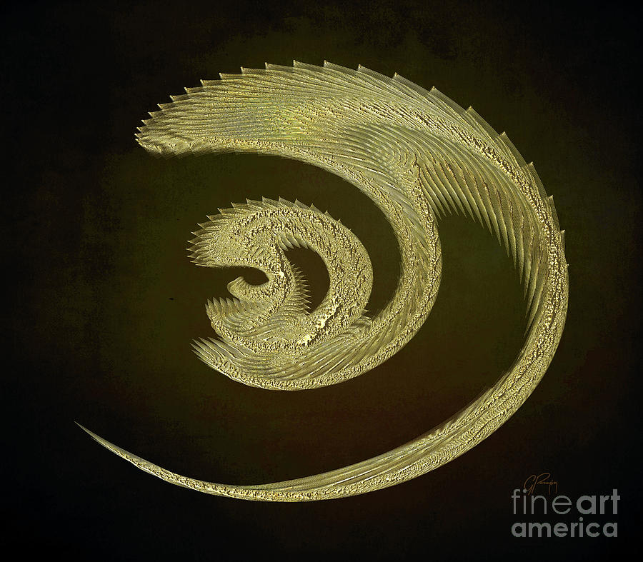 Golden Dragon Abstract Digital Art by Gabriele Pomykaj
