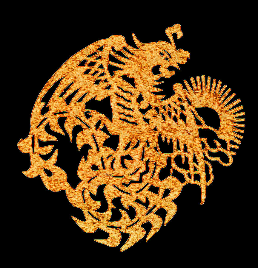 Golden Dragon Digital Art by Stephanie Grant