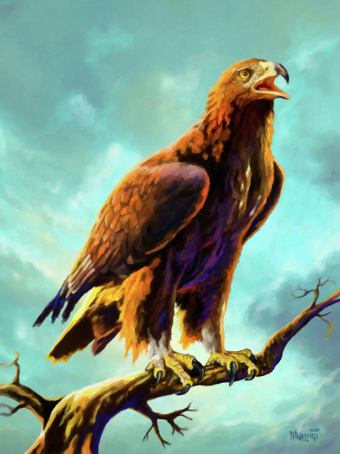 Eagle Painting - Golden Eagle by Anthony Mwangi
