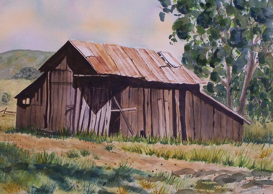 Barn Painting - Golden Eagle Ranch Barn by Deane Locke