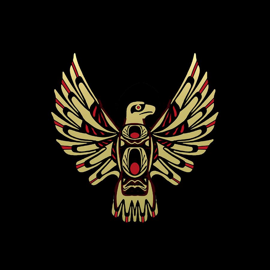 Golden Eagle Totem Design Digital Art by Patricia Keith