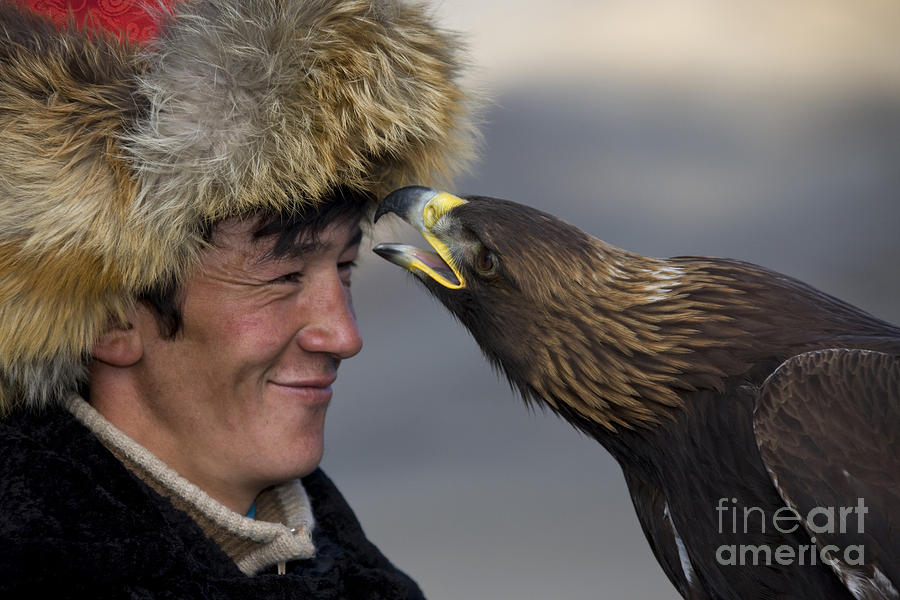 Golden Eagle With Kazakh Falconer Photograph by Jean-Louis Klein and Marie-Luce Hubert