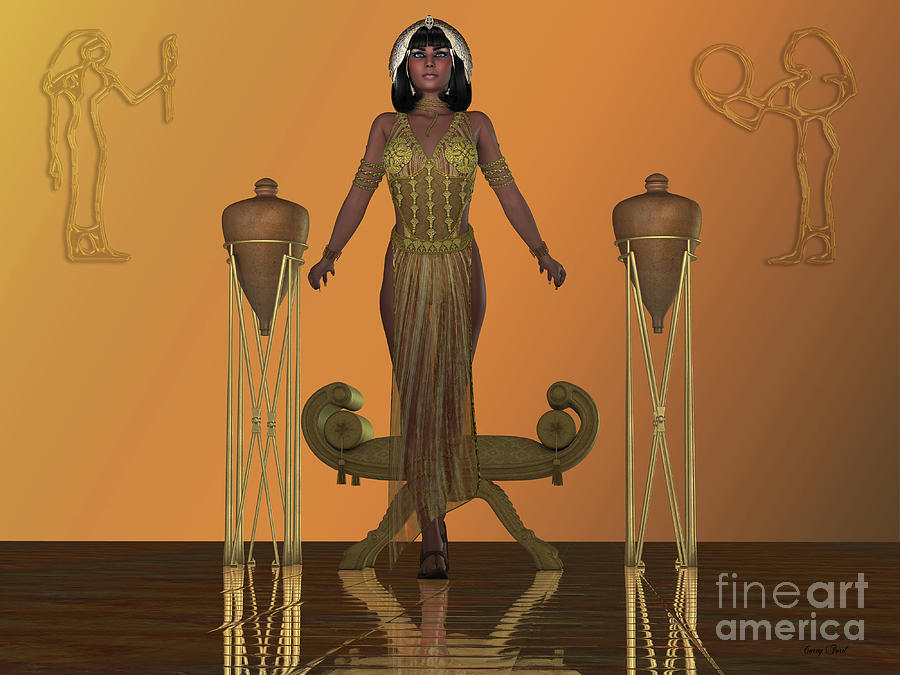Golden Egyptian Princess Digital Art by Corey Ford