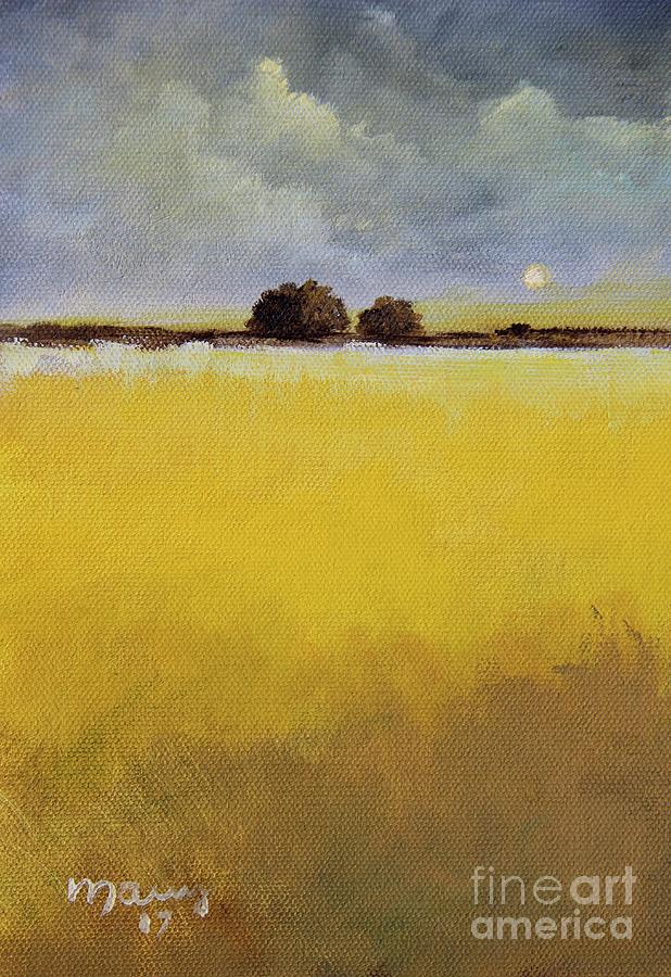 Golden Field Painting by Alicia Maury
