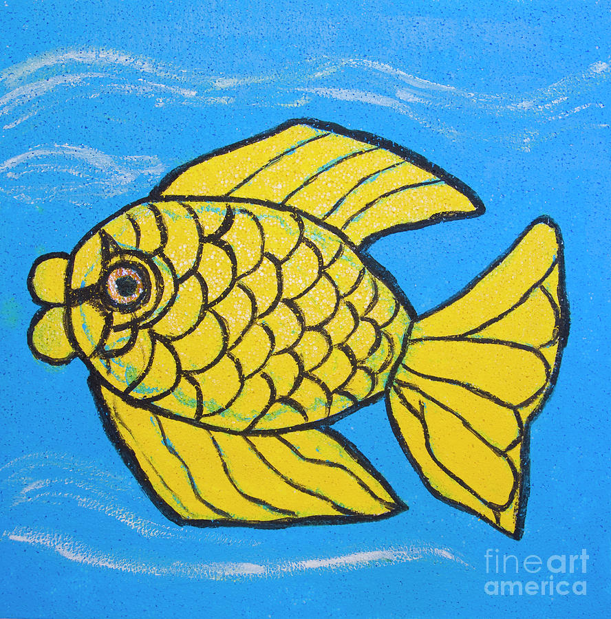 Golden fish, painting Painting by Irina Afonskaya