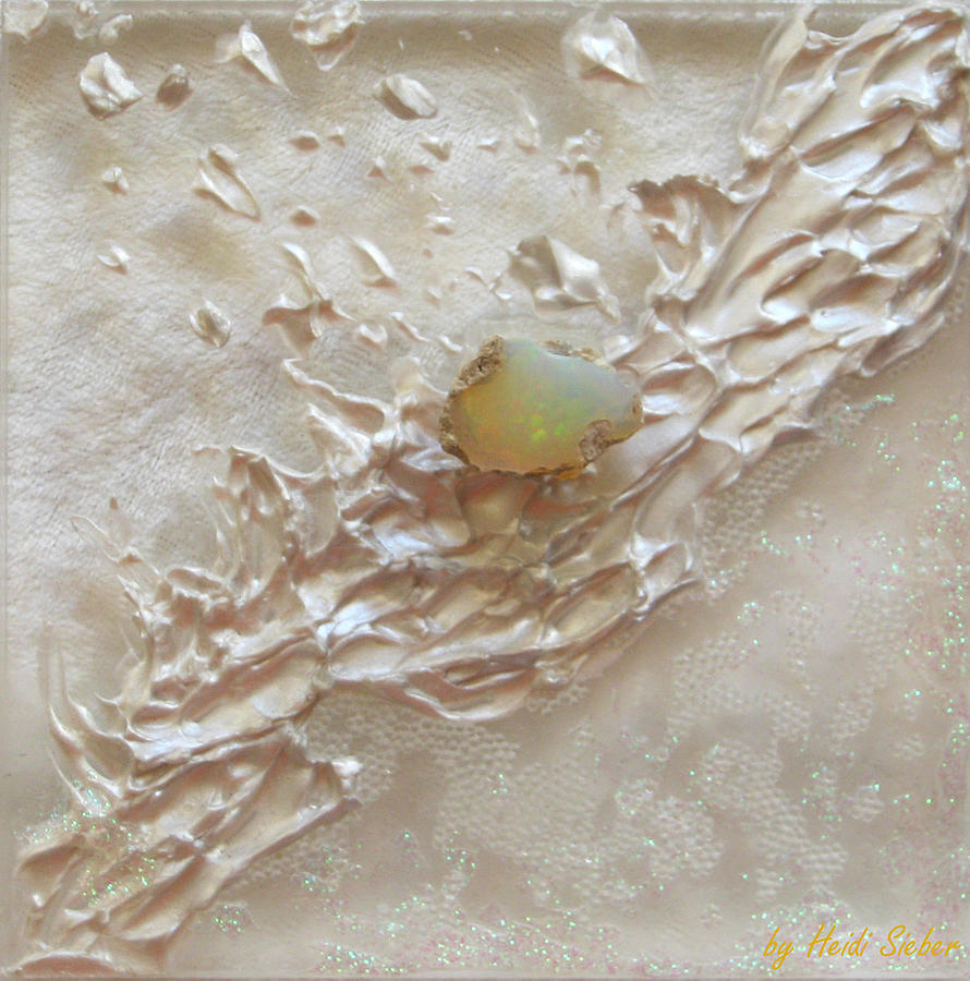Gemstones Glass Art - Golden flow opal times by Heidi Sieber