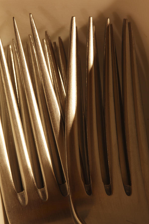 Golden forks in a kitchen drawer Photograph by Ulrich Kunst And Bettina Scheidulin