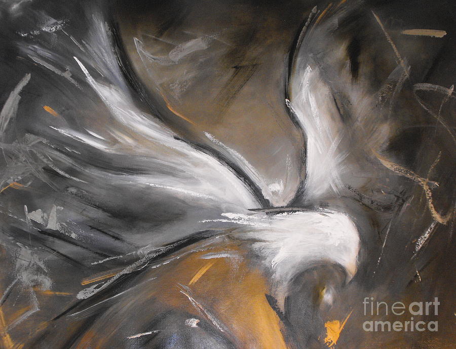 Garuda Painting - Golden Freedom by Viviana Puello Villa