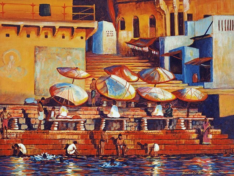 Golden Ganges Painting by Art Nomad Sandra  Hansen