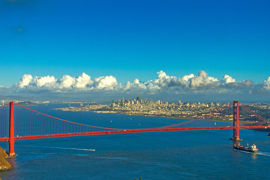 Golden Gate and The City Photograph by Bill Gallagher