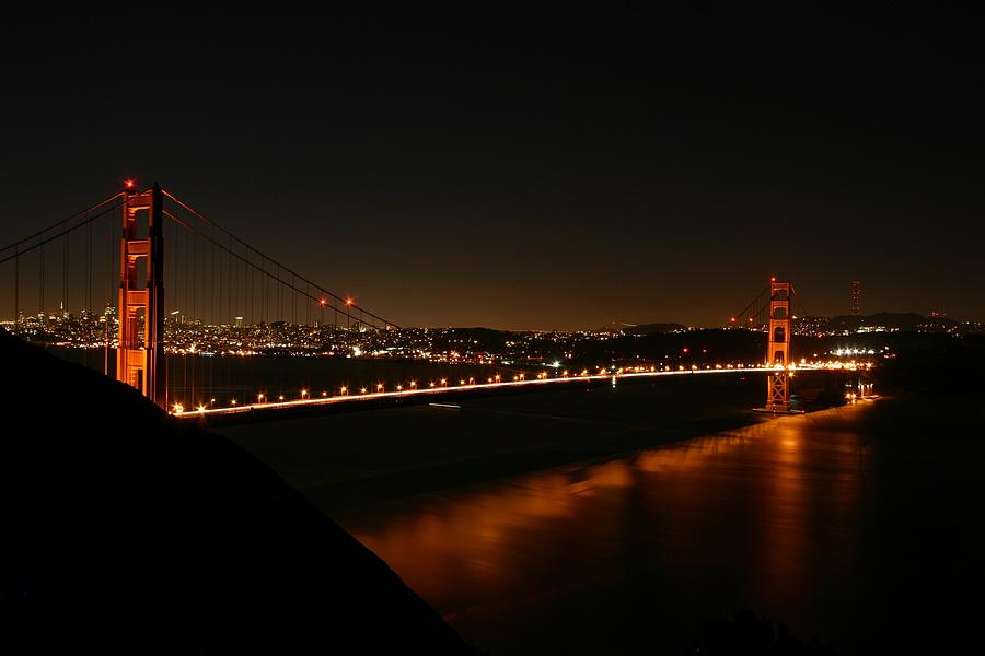 Golden Gate at Night Photograph by Charlie Moffett - Fine Art America