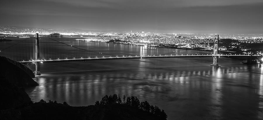 Golden Gate Black and White Panoramic  Photograph by John McGraw