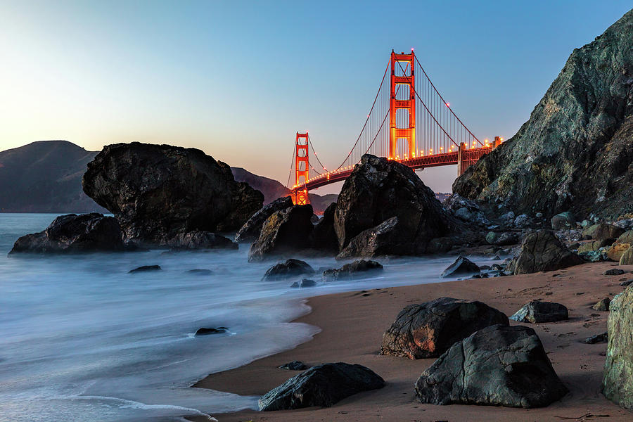 Golden Gate Blue Hour Photograph by Mike Centioli