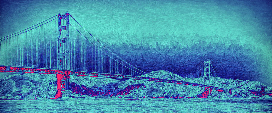 Golden Gate Bridge Abstract Mug Shot Photograph by John M Bailey