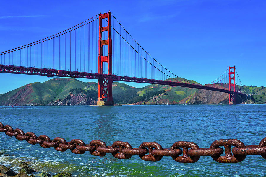 Golden Gate Bridge And Chain Photograph by Garry Gay