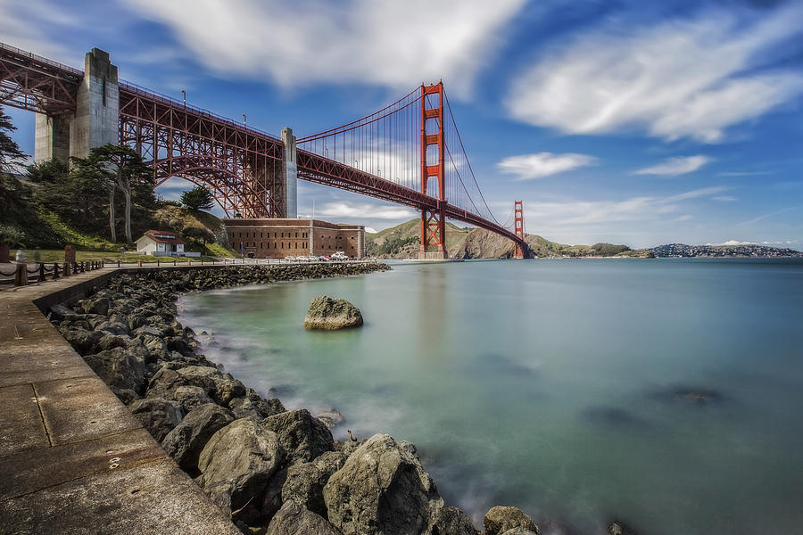 Golden Gate Bridge and Fort Point - San Francisco, CA Photograph by Jennifer Rondinelli Reilly - Fine Art Photography